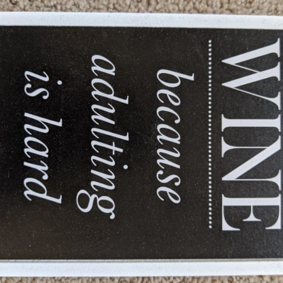 *NEW* Shadow Box Sign Coffee Freshly Brewed Wine bc Adulting is Hard - Picture 3 of 3